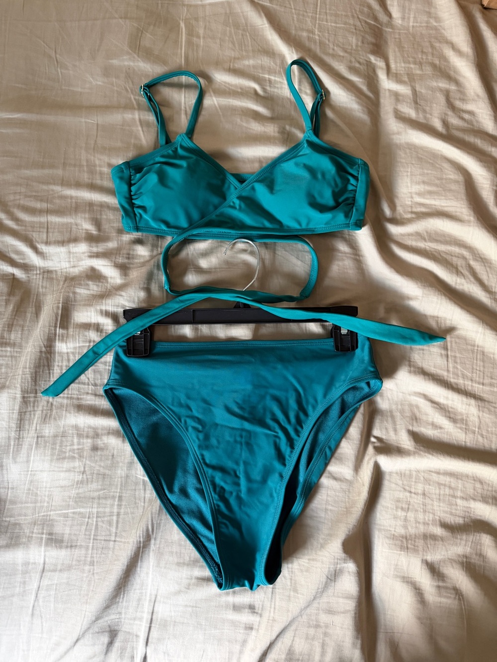 Xhilaration Teal Wrap Bikini Set - Women Swim